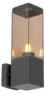 Modern kültéri fali lámpa sötétszürke füsttel - Malios