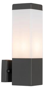 Modern kültéri fali lámpa sötétszürke opállal - Malios