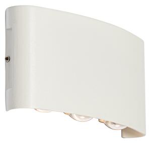 Kültéri fali lámpa fehér, LED 6-lámpás IP54 - Buta
