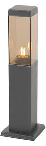 Modern kültéri lámpaoszlop sötétszürke füsttel 45 cm - Malios