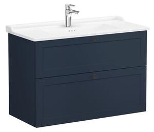 Fürdőszoba szekrény mosdóval Vitra Root 100x67x46 cm kék szőnyeg ROOTC100BINTC