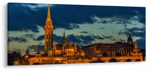 Kivilágított épületek képe (120x50 cm)
