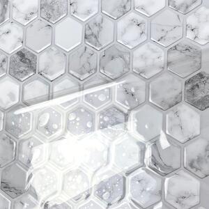 PIPPER | Felragasztható csempe - 3D mozaik - Márvány hatszögek 30,5 x 30,5 cm