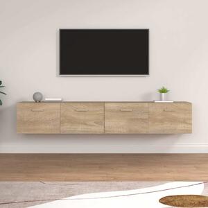 2 db sonoma tölgy színű szerelt fa faliszekrény 100x36,5x35 cm