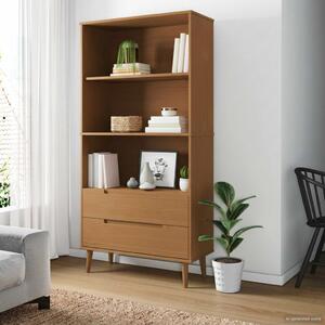 Könyvszekrény MOLDE 85 x 35 x 170,5 cm Tömör Fenyőfa Karamell