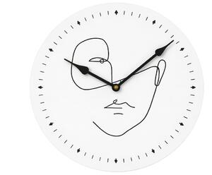 Fali óra LINE FACE 29 cm, fehér