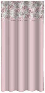 Rózsaszín dekoratív függöny rózsaszín pünkösdi rózsaszín nyomtatással Szélesség: 160 cm | Hossz: 250 cm