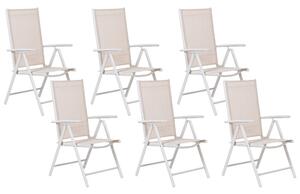 Kerti szék 6 részes készlet Fém Bézs CATANIA