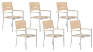Kerti szék 6 részes készlet Fa származékok Bézs COMO