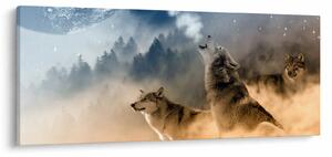Farkasok üvöltése a holdra képe (120x50 cm)