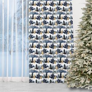 Stílusos karácsonyi sötétítő függöny Téli erdő 150 x 240 cm