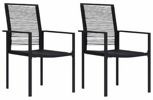 2 db fekete PVC rattan kerti szék