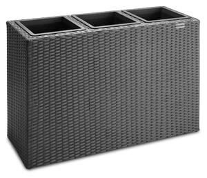 Virágtartó, polyrattan, fekete, 83 x 30