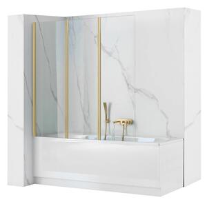 Fürdőkádparaván Rea Agat-3 120 BRUSH GOLD