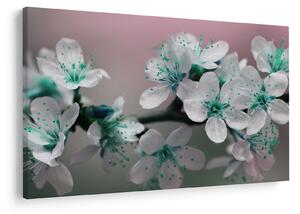 Virágos kép - türkiz (90x60 cm)