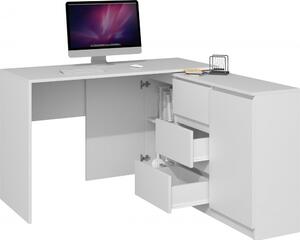 Plus 2D3S íróasztal szekrénnyel, fehér