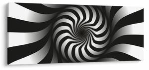 Absztrakt kép egy fekete-fehér spirál (120x50 cm)