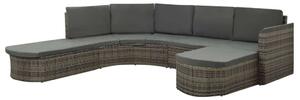 VidaXL 4 részes szürke polyrattan kerti bútorszett párnákkal