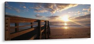 A móló, a strand és a tenger képe (120x50 cm)
