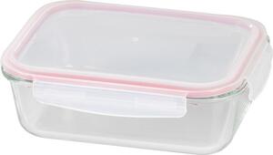 Tárolóedény MagicHome, Téglalap alakú, 1500 ml, fedéllel, Clip, üveg