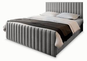 ARION kárpitozott boxspring franciaágy 140x200 – világosszürke