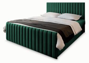 ARION kárpitozott boxspring franciaágy 160x200 – zöld