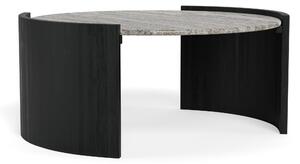 Dohányzóasztal Norsica 1072, Anyagok, 42cm, Fekete, Szürke márvány