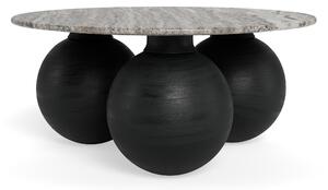 Dohányzóasztal Norsica 1082, Anyagok, 42cm, Fekete, Szürke márvány, Mangó