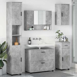 Fürdőszoba bútor szett 5 db Beton Szürke 35 x 30 x 192 cm