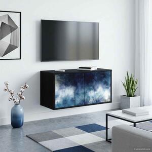 Falsítható TV Szekrény RAALTE 69 x 33 x 40 cm Fekete Tölgy