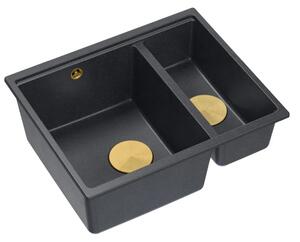 Gránit mosogató Logan 150 Black Metallic
