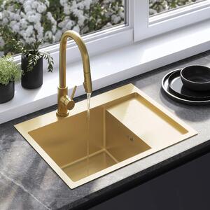 Acél mosogatótálca Fin BRUSH GOLD