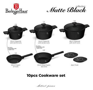 BerlingerHaus 10 részes edénykészlet Matte Black Collection(BH/8197NN)