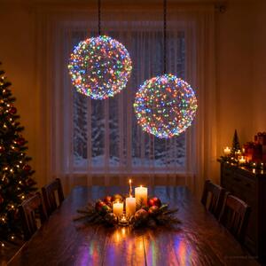 Karácsonyi csúcsdísz világítás 2 db 600 LED Többszínű