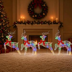 Karácsonyi rénszarvas 4 db 80 LED Többszínű 43 x 19 x 65 cm