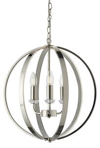 ENDON Ritz Ritz 3lt Pendant Bright nickel plate with clear crystal & faceted acrylic 3 x 40W E14 candle - ED-81507