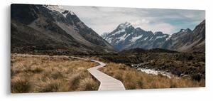Kép - Sétány a hegységben Mt. Cook (120x50 cm)