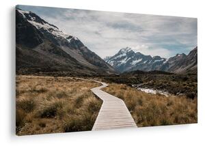 Kép - Sétány a hegységben Mt. Cook (90x60 cm)