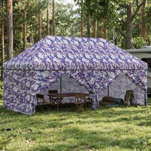 Gyorsan felállítható pavilon 4 oldalfallal 3 x 6 m Kék álcázott