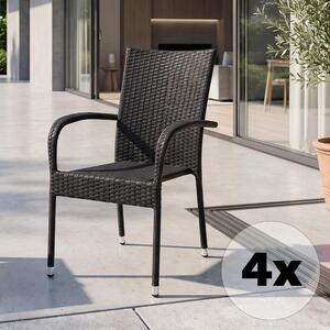 PARIS Kerti rattan szék szett - 4 db