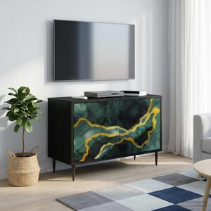 TV szekrény WIJHE 69 x 33 x 50,5 cm Fekete Tölgy Szerelt Fa