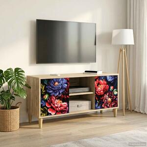 TV szekrény KIEL 102 x 33 x 50 cm Sonoma Szerelt Fa