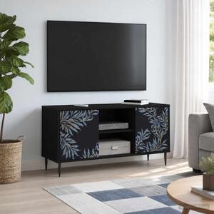 TV szekrény DOKKUM 102 x 33 x 51 cm Fekete Tölgy Szerelt Fa