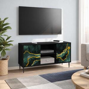 TV szekrény WIJHE 102 x 33 x 51 cm Fekete Tölgy Szerelt Fa