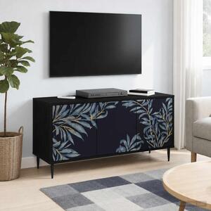 TV szekrény DOKKUM 102 x 33 x 51 cm Fekete Tölgy Szerelt Fa