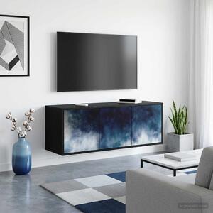 Falsítható TV Szekrény RAALTE 102 x 33 x 40 cm Fekete Tölgy