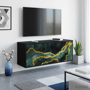 Falsítható TV Szekrény WIJHE 102 x 33 x 40 cm Fekete Tölgy