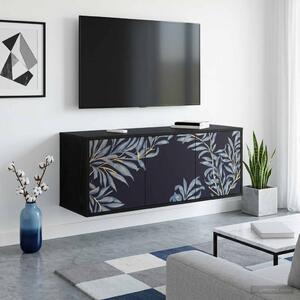 Falsítható TV Szekrény DOKKUM 102 x 33 x 40 cm Fekete Tölgy