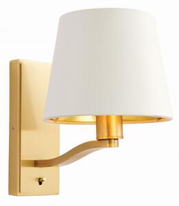 Endon Lighting HARVEY Szatén csiszolt arany effekt lemez és vintage fehér műszit selyem fali lámpa