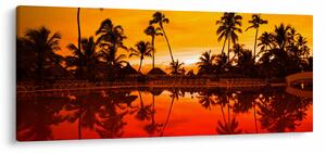 Kép - naplemente az üdülőhely felett (120x50 cm)